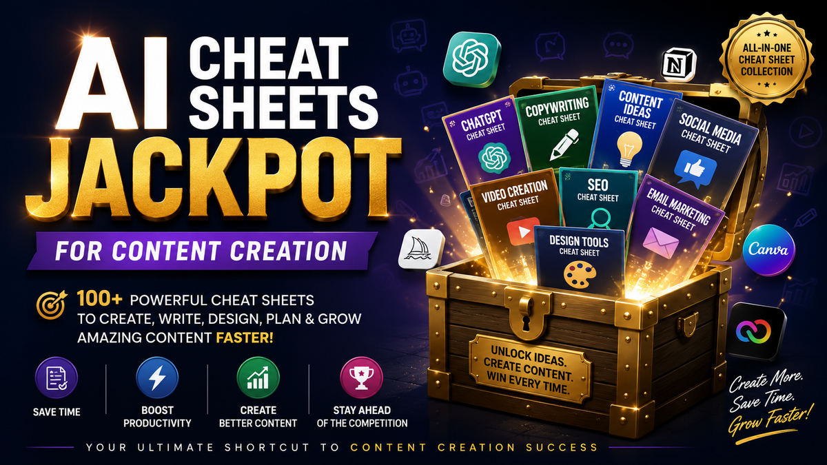 AI Cheat Sheets Jackpot: 100+ Powerful AI Cheat Sheets for Content Creation